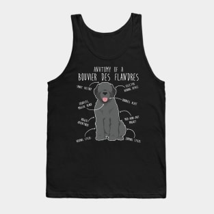 Bouvier Des Flandres Grey Dog Anatomy Tank Top